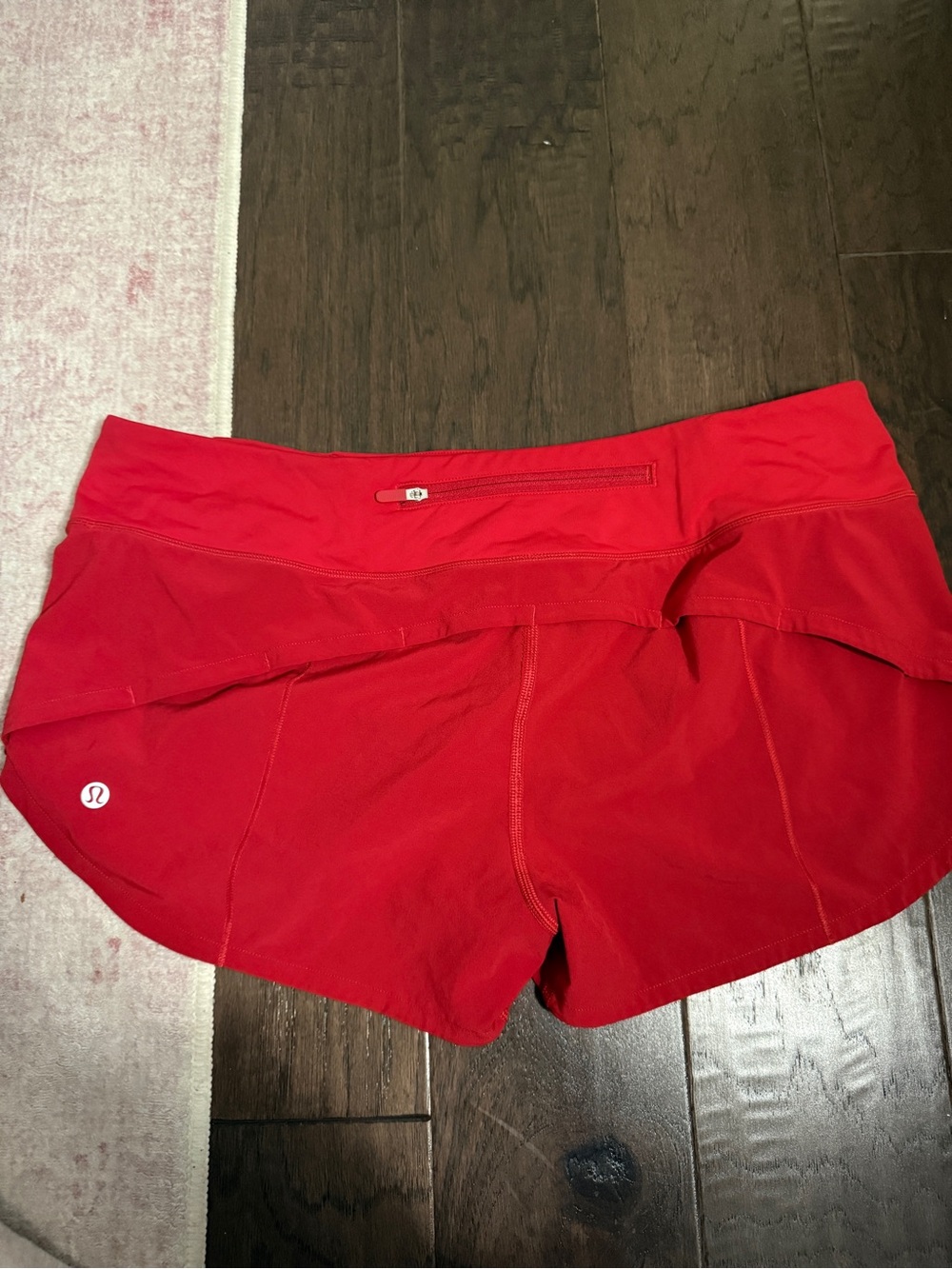 lululemon athletica Women's Red Athletic Shorts with Overlay